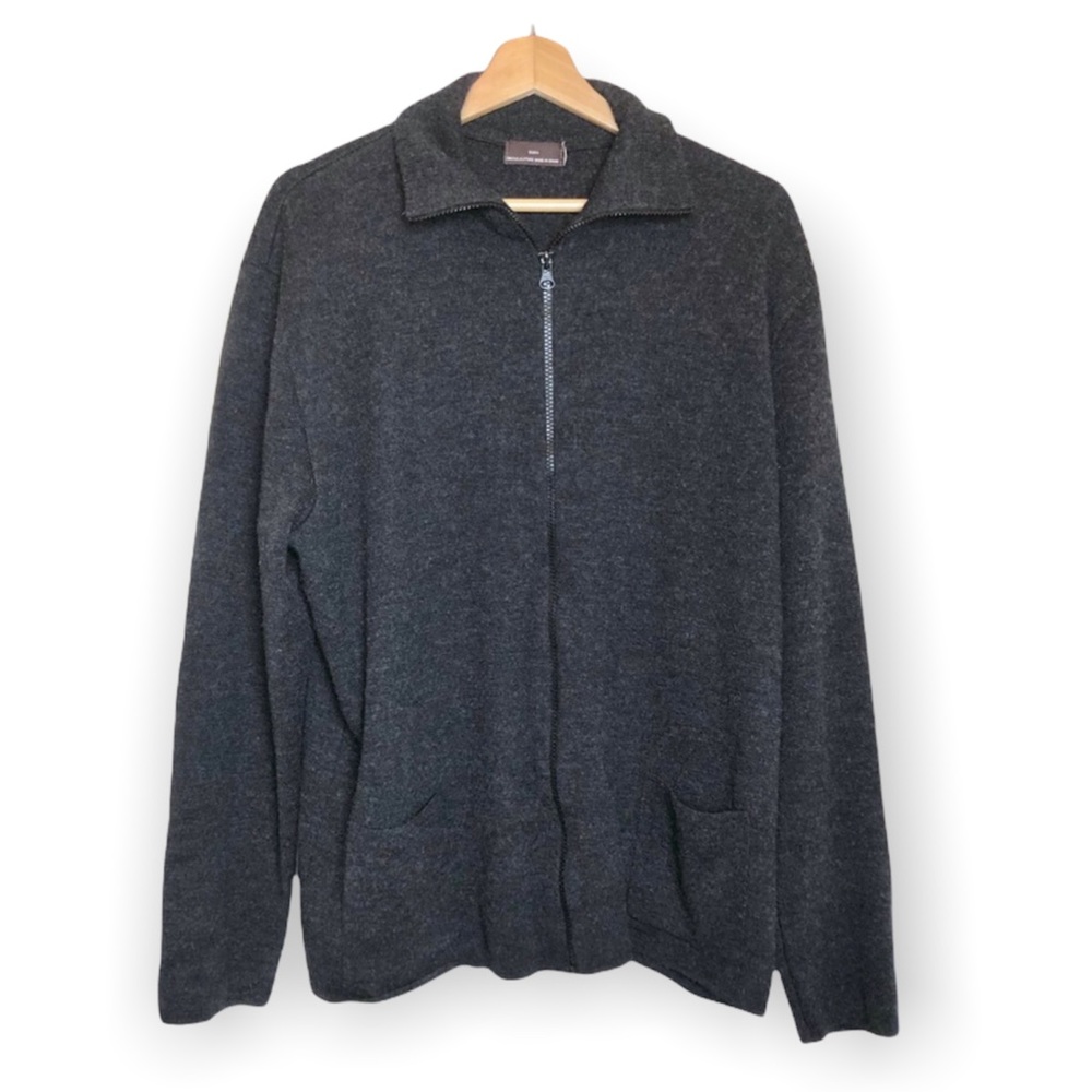 Zara Cozy Dark Grey Zip Up Sweater w/ Pockets, 10